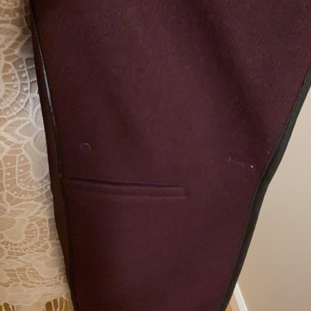 DKNY Faux-Leather-Trim Wrap Coat 🧥 in Bordeaux - Picture 16 of 17